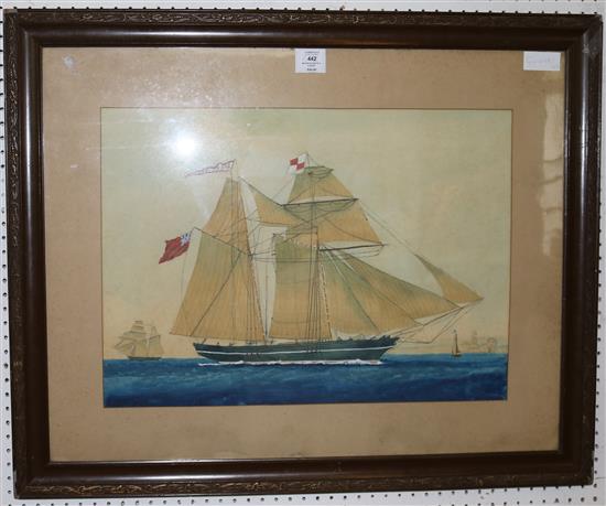 Watercolour of a clipper